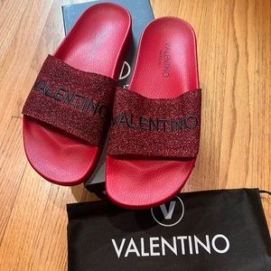 New Valentino glitter Pool Slides 40